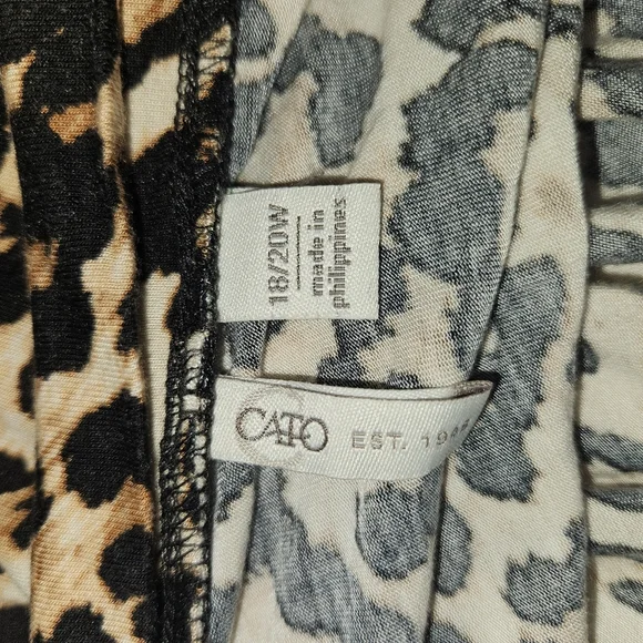 Cato Womans Long Sleeve Cheetah Print Cardigan Size 18W/20W - Picture 11 of 12